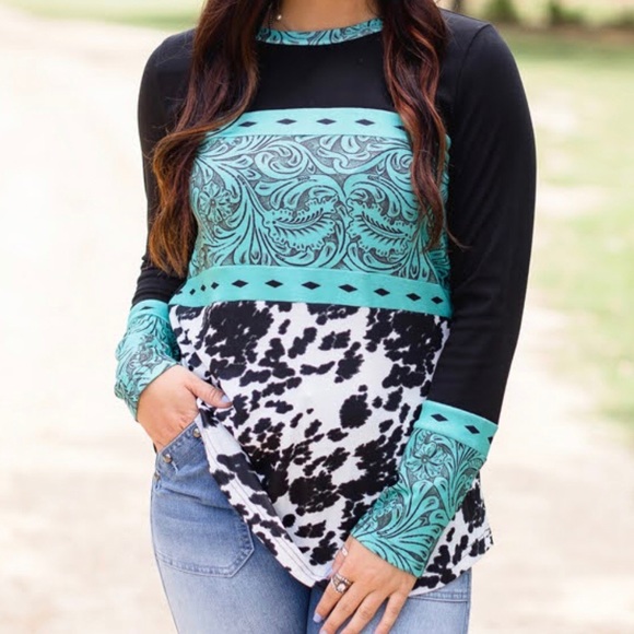 LAST ONE!🐮Crazy Train The Blue🐄MOOO🐄 Top - Picture 3 of 6